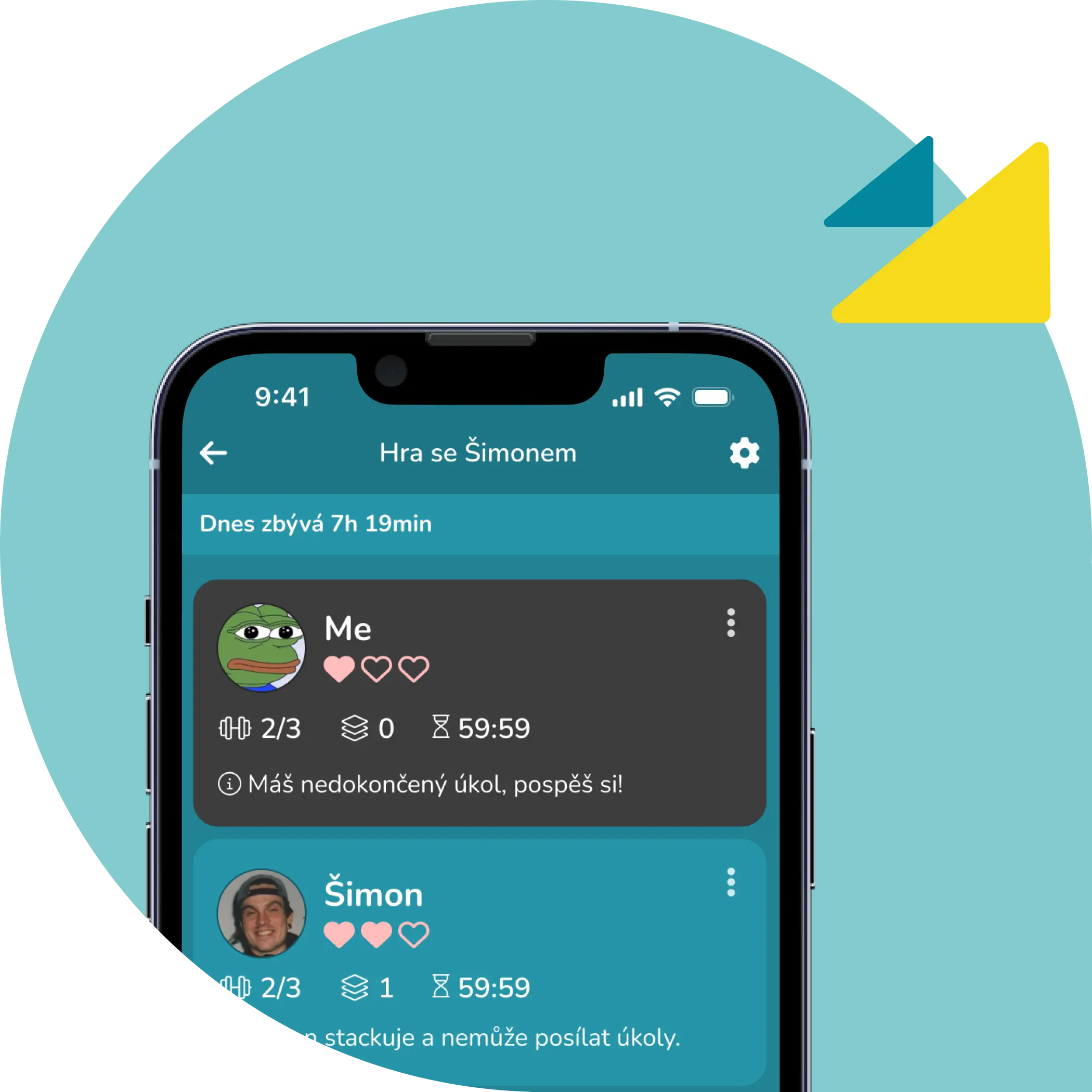 Overview of the game progress between two players, including scores and performance in the GO10! app.